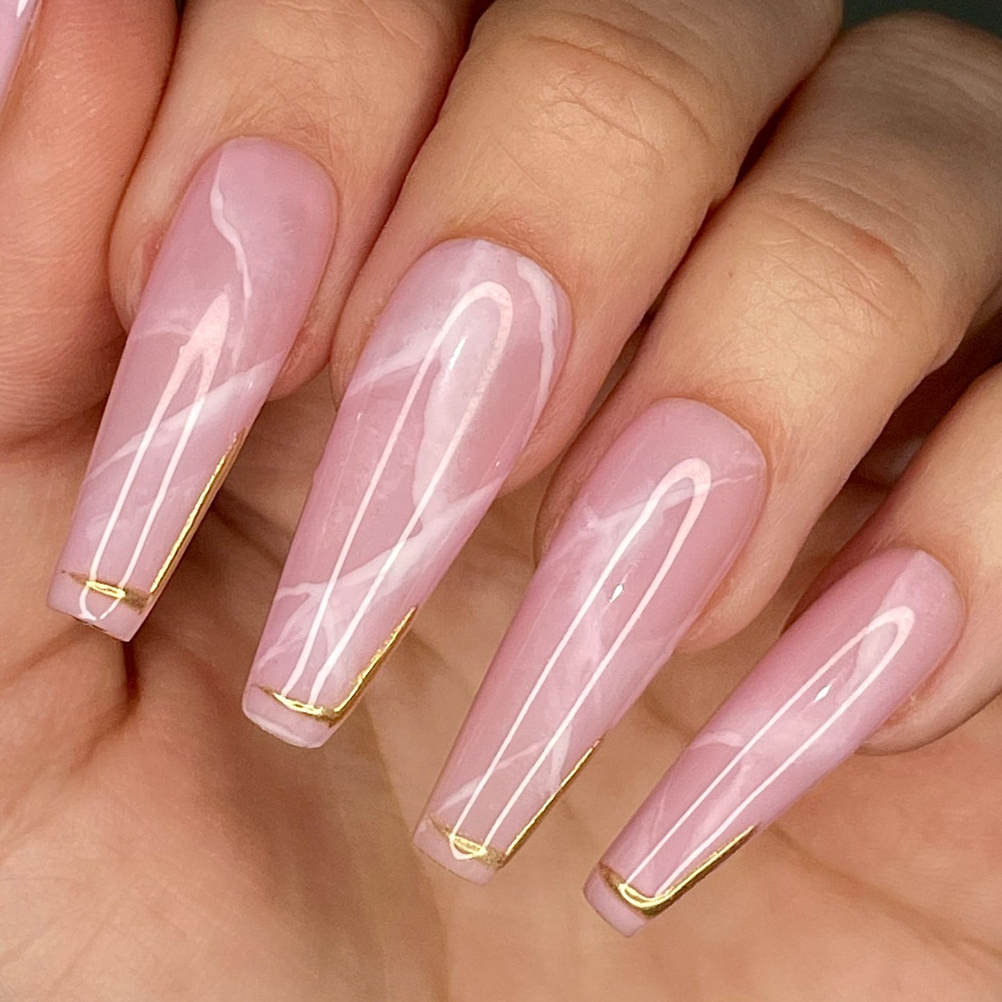 Ornate Rose Quartz | Luxury Press On Nails