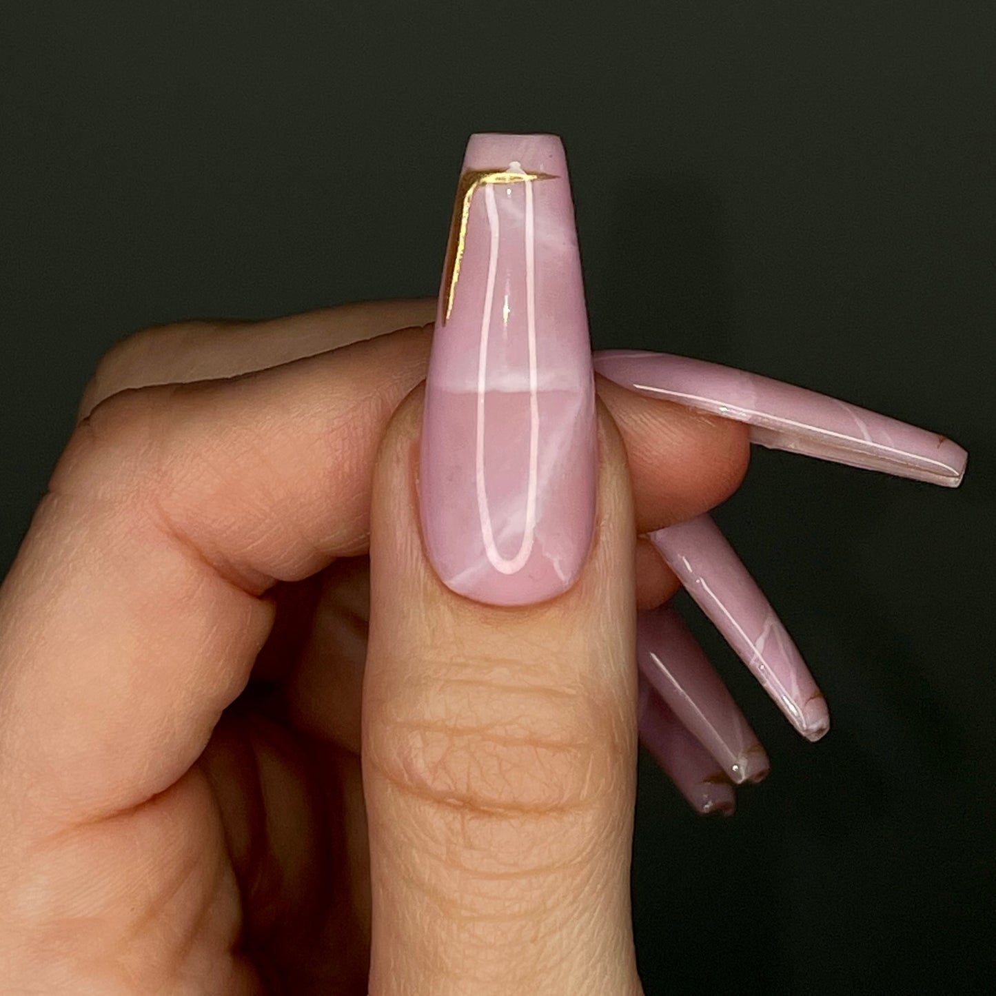 Ornate Rose Quartz | Luxury Press On Nails