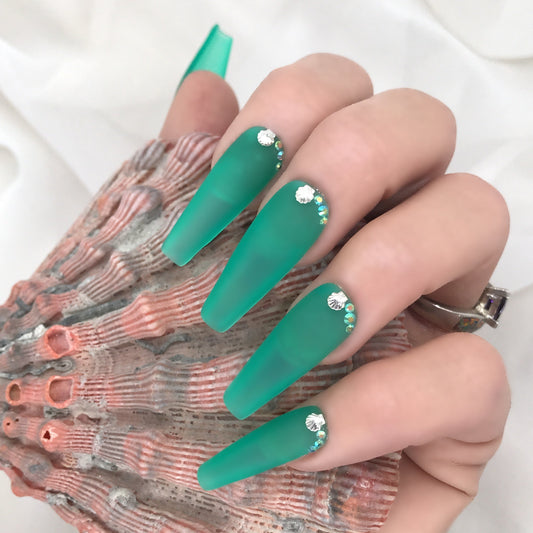 Seafoam Seaglass | Luxury Press On Nails